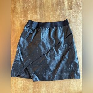 Bebe Black Faux Leather mini skirt